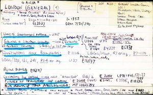 A index card from the Alan Jackson Archive